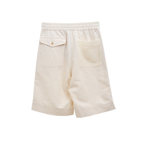 Merely Made Plant Jacquard Wide Shorts Cream 190SP Degli Uberti